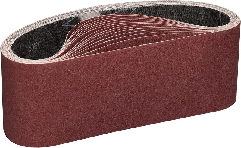 POTUINOM 3 x 21 Inch Sanding Belts 180 Grits - 12 Pack Sanding Belt Aluminum Oxide Belt Sander Belts,Best for Sanding Wood,Metal and Paint - Image 1